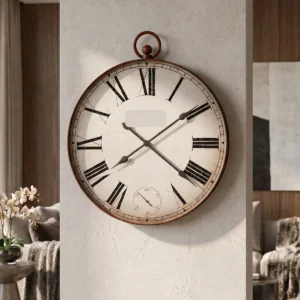 Aged Red Pocket-Watch Gallery Clock