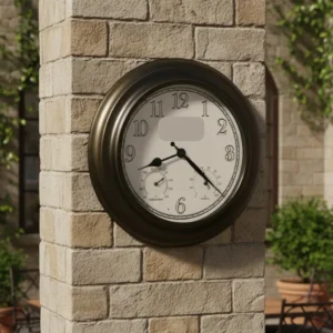 Oil-Rubbed Bronze Illuminated Outdoor Clock