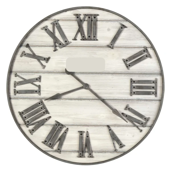 Whitewashed Wood 36-Inch Gallery Clock