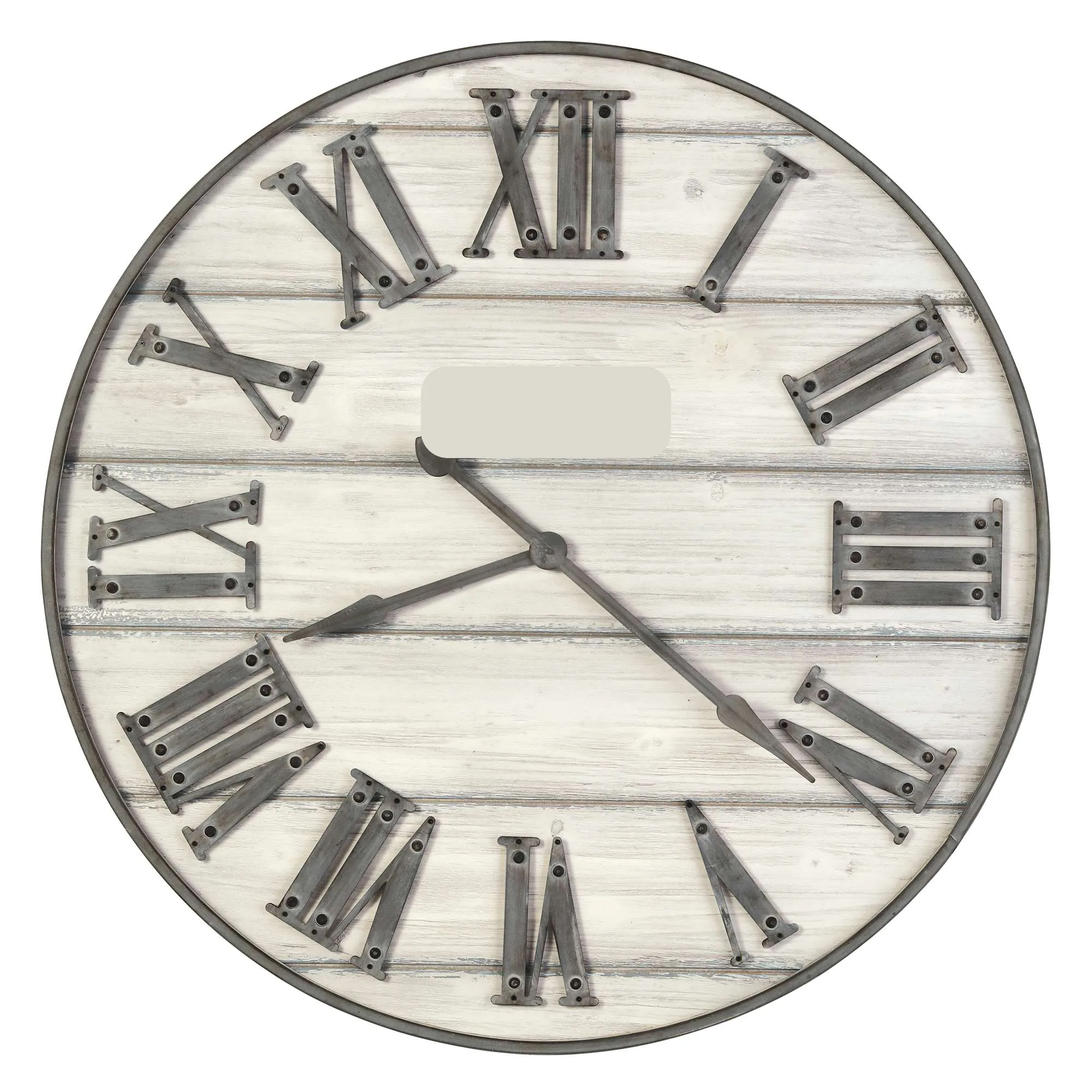 Whitewashed Wood 36-Inch Gallery Clock