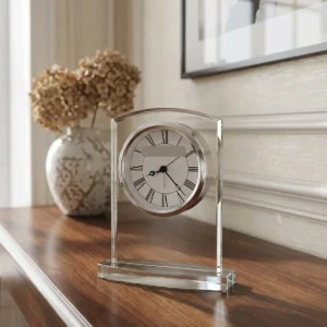 Clear Glass Curved-Top Alarm Clock