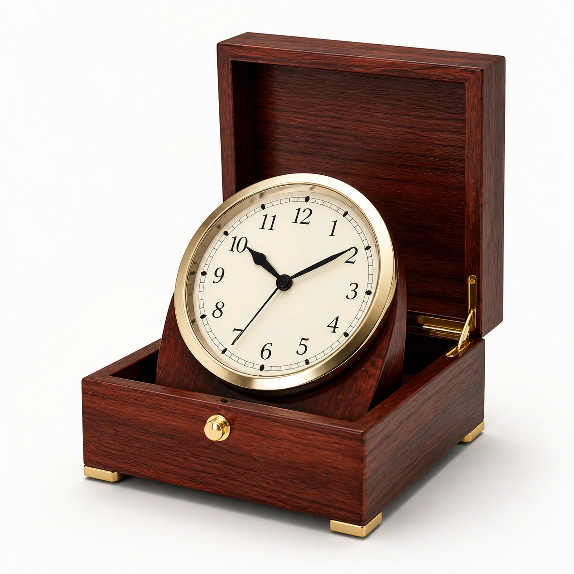 Rosewood Tilting-Dial Table Clock