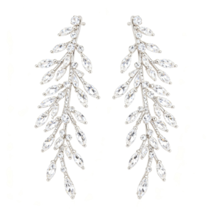 Silver Leaf Branch Dangle Earrings