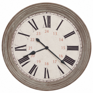 Reclaimed-Wood-Style Wall Clock — view 1