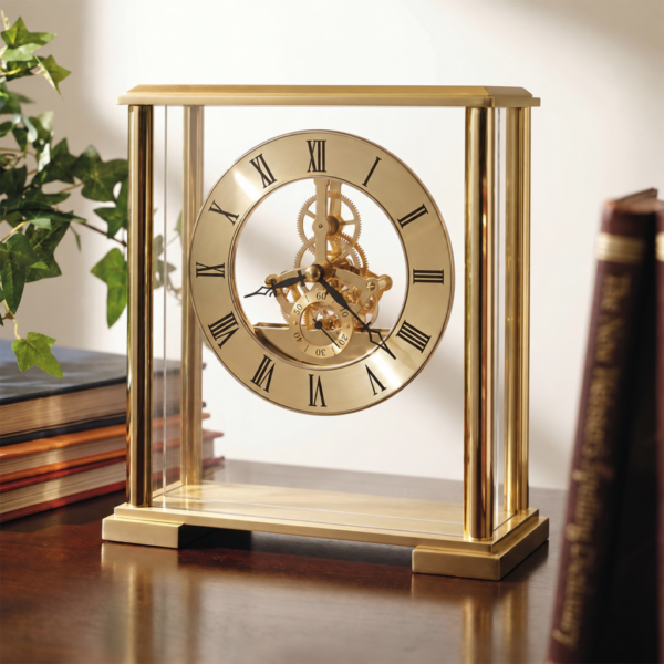 Brass-Finish Table Clock