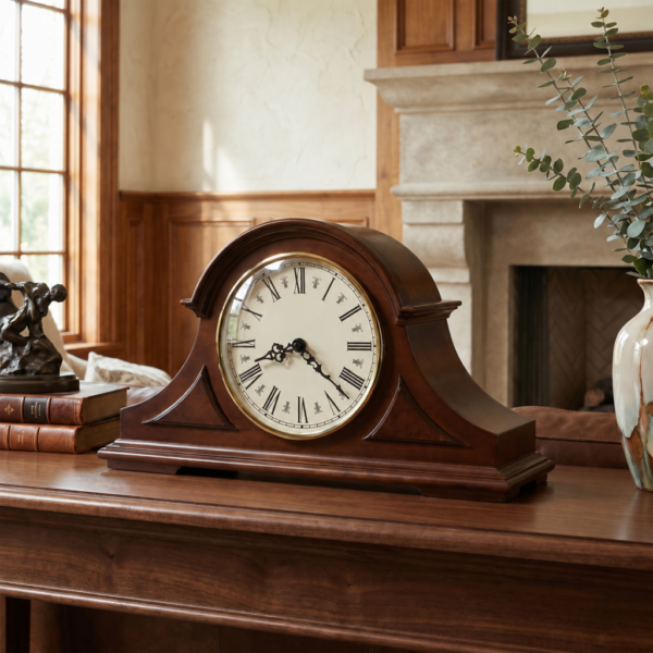 Cherry Wood Triple-Chime Mantel Clock