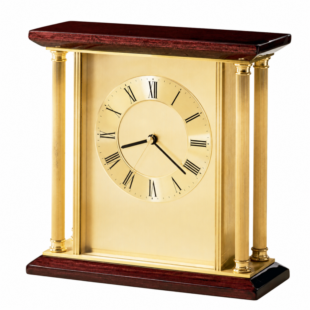 Gold-Tone Metal Table Clock