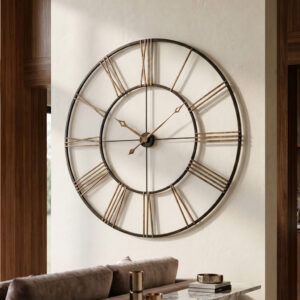 Aged Iron Open-Frame Wall Clock — view 1