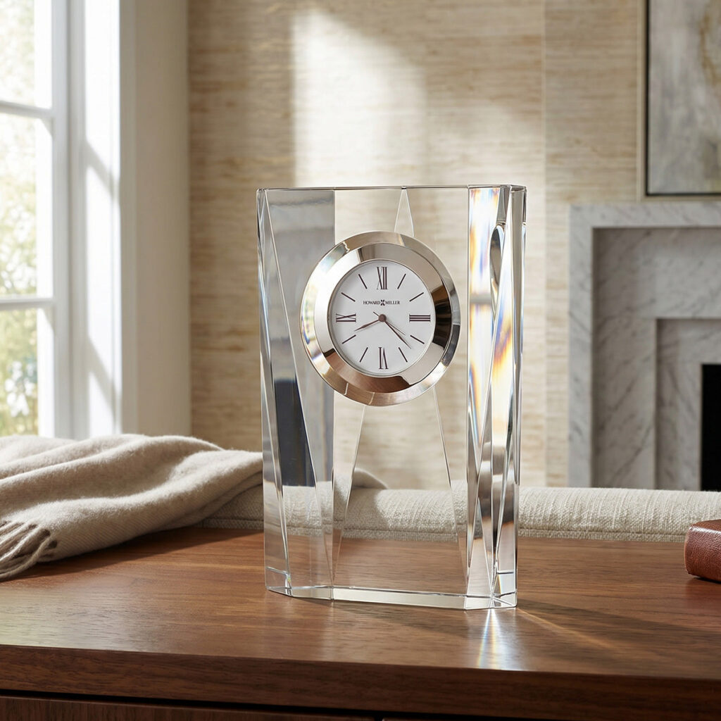 Faceted Crystal Table Clock